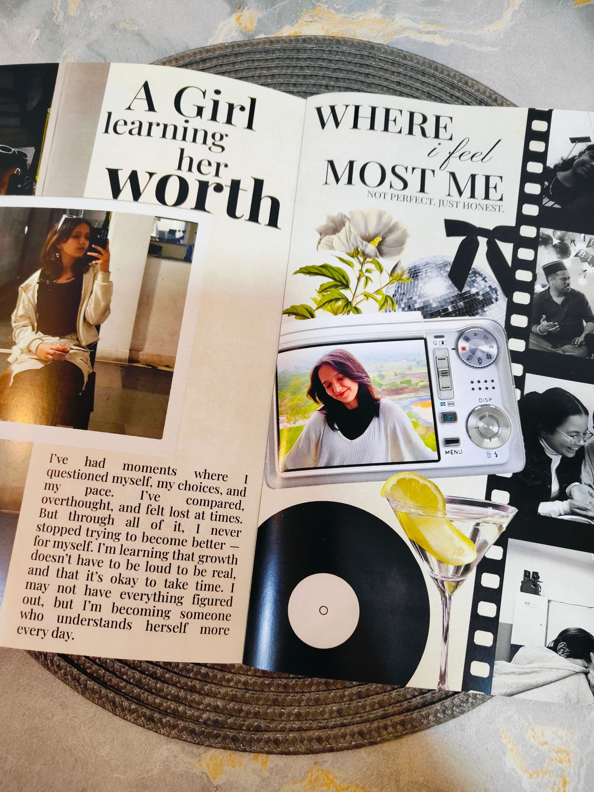 Open custom magazine spread